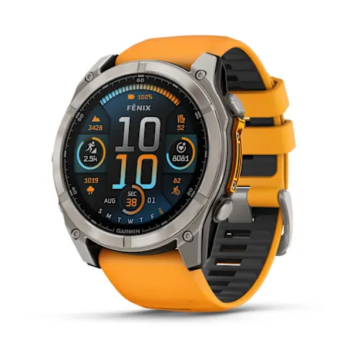 Garmin Fenix 8x amoled sapphire titanio cinturino arancione/titanio