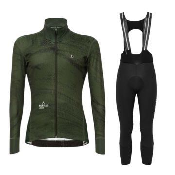 Completo Pissei Giacca Monviso light + Salopette lunga Monviso verde/nero