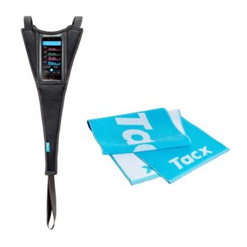 Protezione antisudore Tacx con porta smartphone + asciugamano